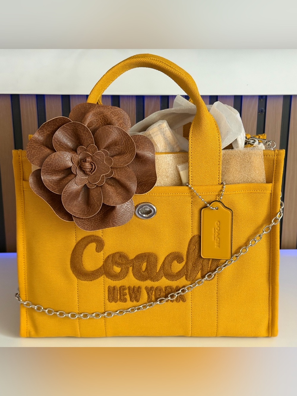 Coach Cargo Tote Bag Mustard NWT